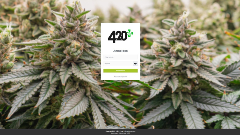 Anmeldebildschirm der 420+ Plattform
